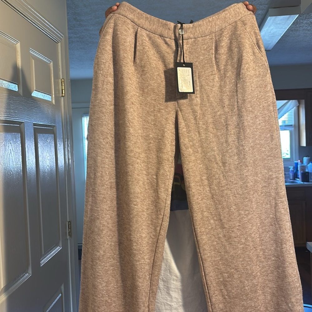 PAIGE Beige Wide Leg Pants